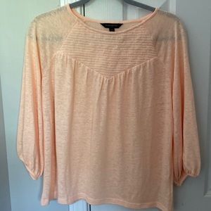 Banana Republic smocked neck peach top. Small petite.  Never worn.